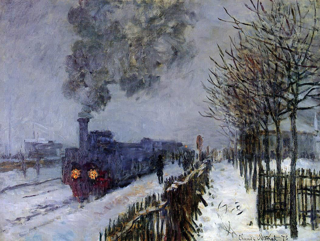 Claude Oscar Monet A Train in the Snow, the Locomotive - Hand Painted Oil Painting