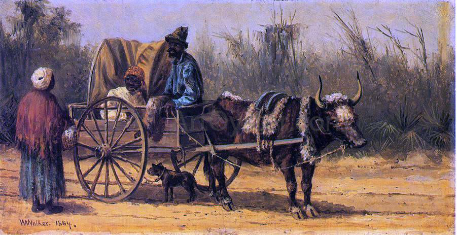 William Aiken Walker Traveling by Ox Cart - Hand Painted Oil Painting