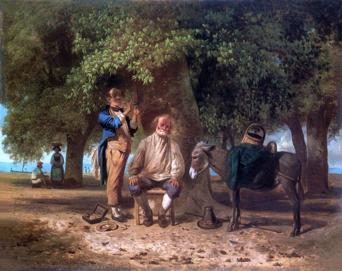 Ferenc Marko Travelling Barber - Hand Painted Oil Painting