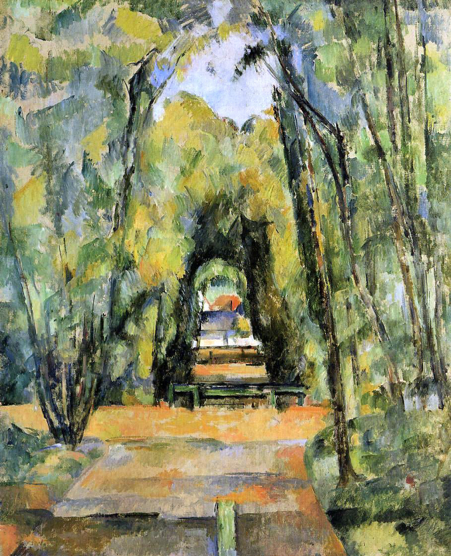  Paul Cezanne Tree Lined Lane at Chantilly - Hand Painted Oil Painting