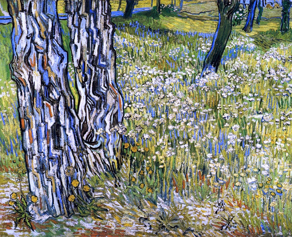 Vincent Van Gogh Tree Trunks in the Grass - Hand Painted Oil Painting