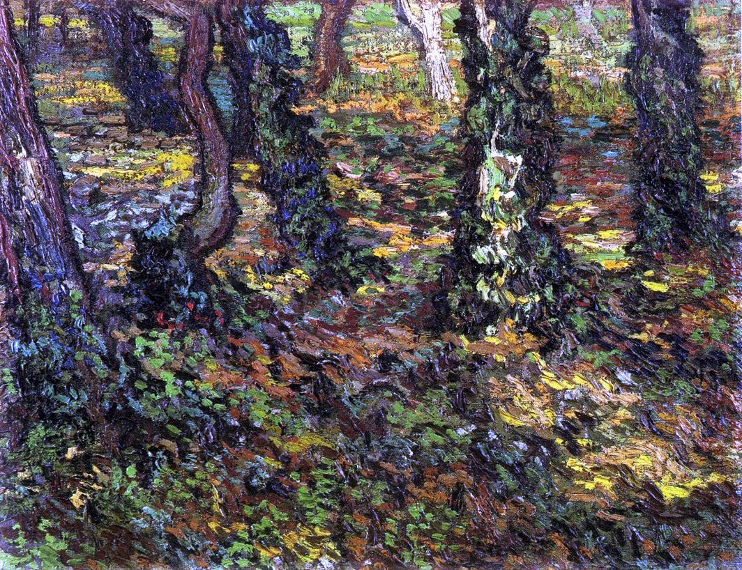 Vincent Van Gogh Tree Trunks with Ivy - Hand Painted Oil Painting