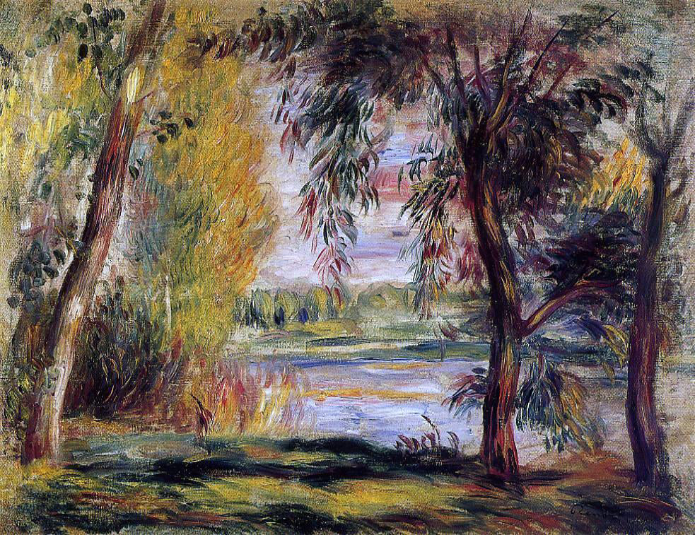 Pierre Auguste Renoir Trees by the Water - Hand Painted Oil Painting