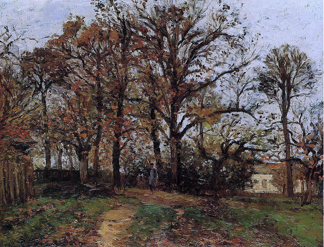 Camille Pissarro Trees on a Hill, Autumn, Landscape in Louveciennes - Hand Painted Oil Painting