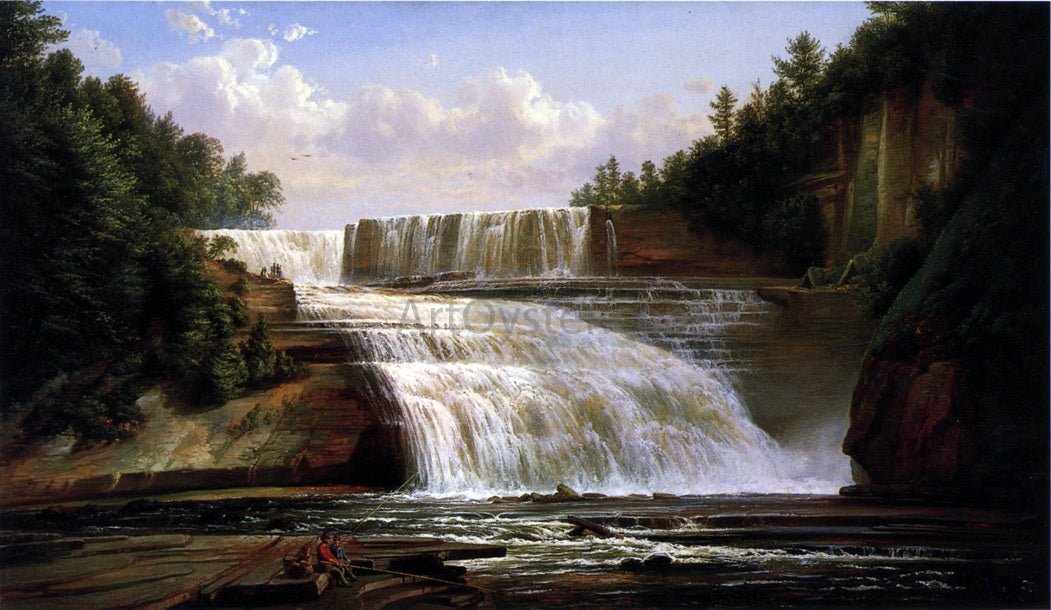 Ferdinand Richardt Trenton High Falls - Hand Painted Oil Painting