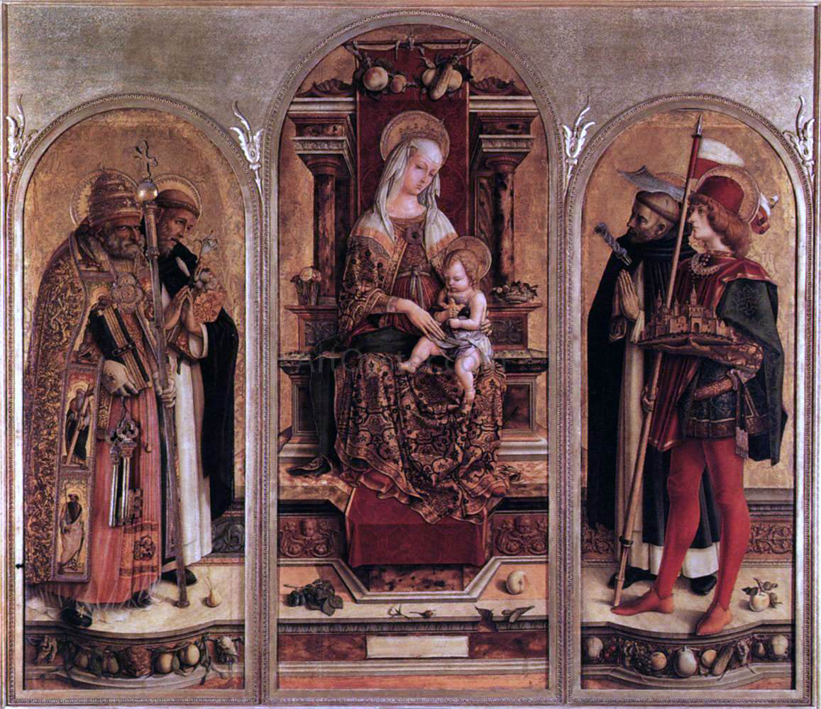 Carlo Crivelli Triptych of Camerino - Hand Painted Oil Painting