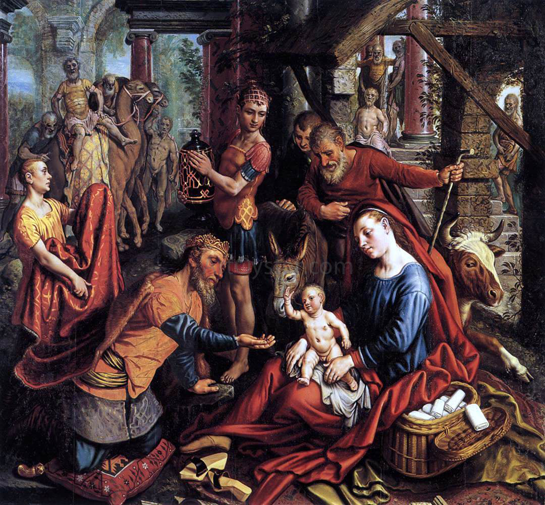  Pieter Aertsen Triptych with the Adoration of the Magi (central panel) - Hand Painted Oil Painting
