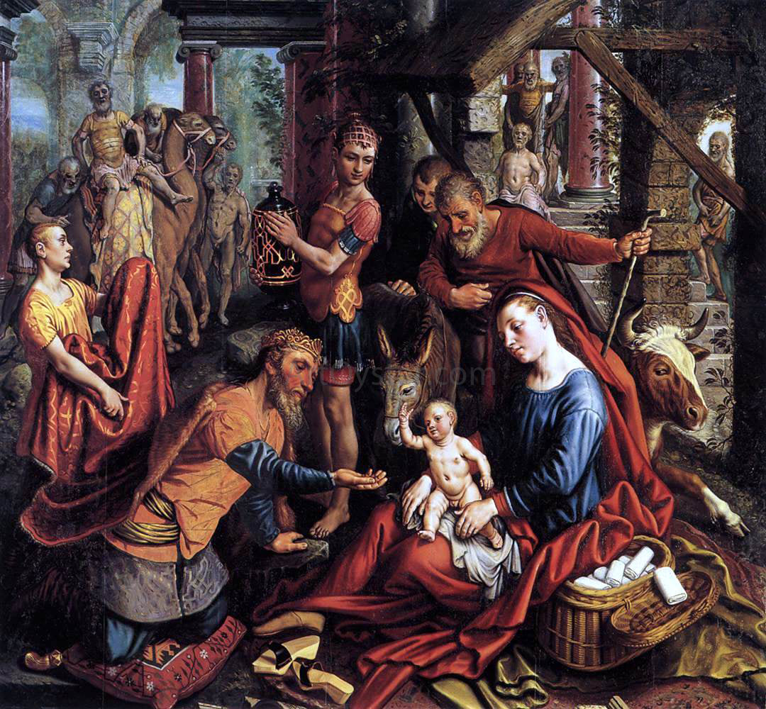 Pieter Aertsen Triptych with the Adoration of the Magi (central panel) - Hand Painted Oil Painting
