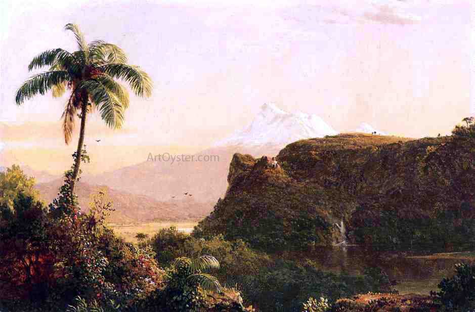 Frederic Edwin Church Tropical Landscape - Hand Painted Oil Painting