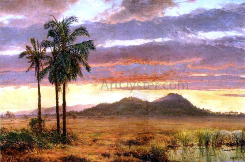 Louis Remy Mignot Tropical Landscape - Hand Painted Oil Painting