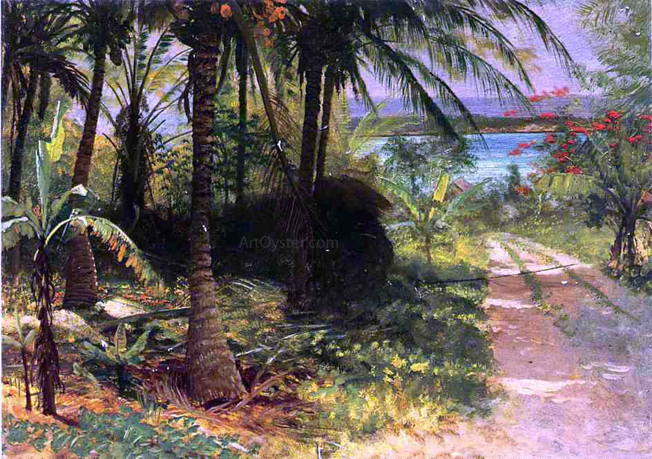 Albert Bierstadt A Tropical Landscape - Hand Painted Oil Painting