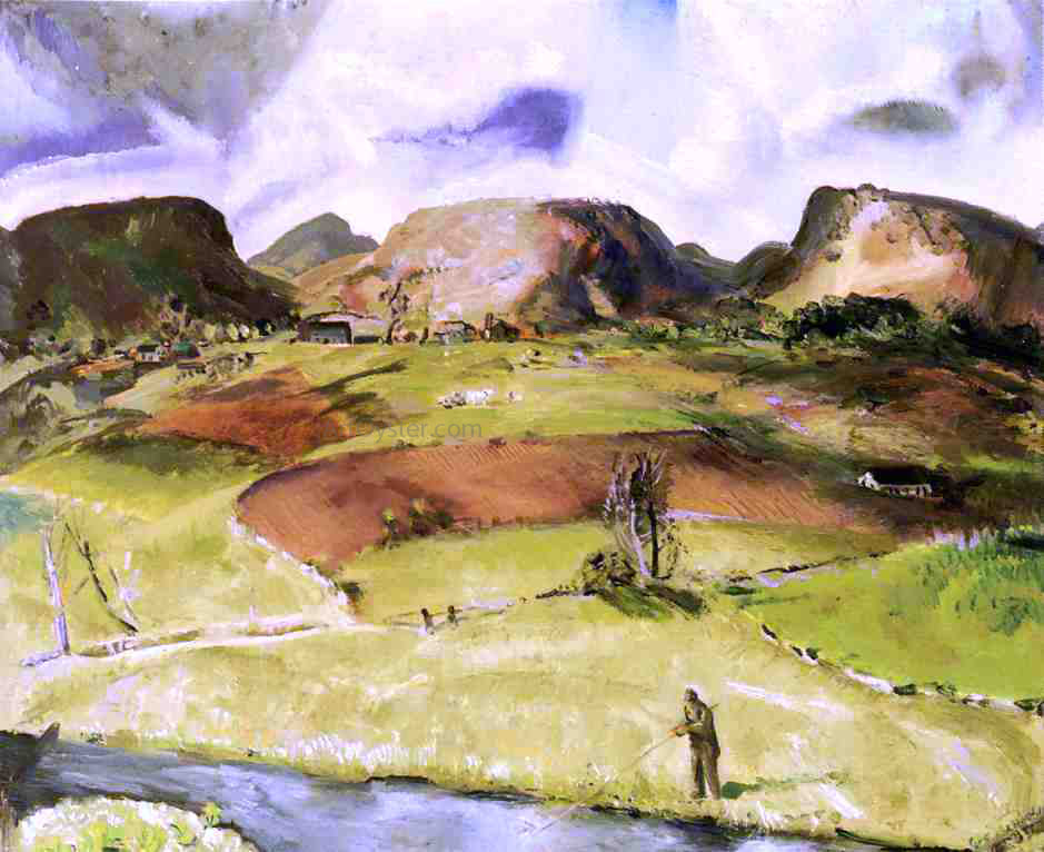 Julian Walbridge Rix Trout Stream and Mountains - Hand Painted Oil Painting