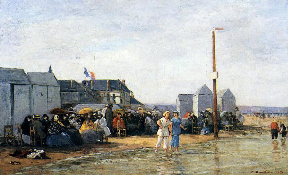 Eugene-Louis Boudin Trouville, Bathing Hour - Hand Painted Oil Painting