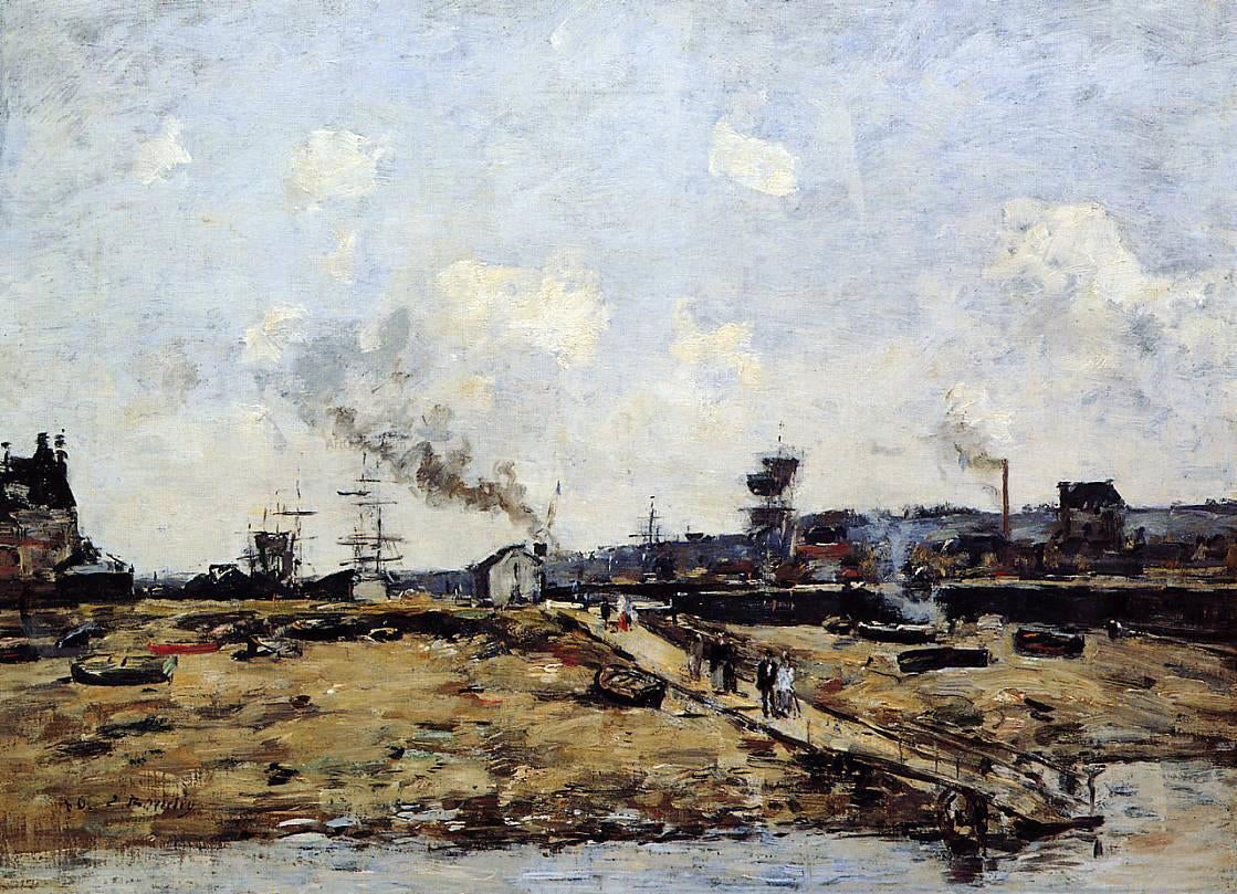 Eugene-Louis Boudin Trouville, the Ferry to Deauville - Hand Painted Oil Painting