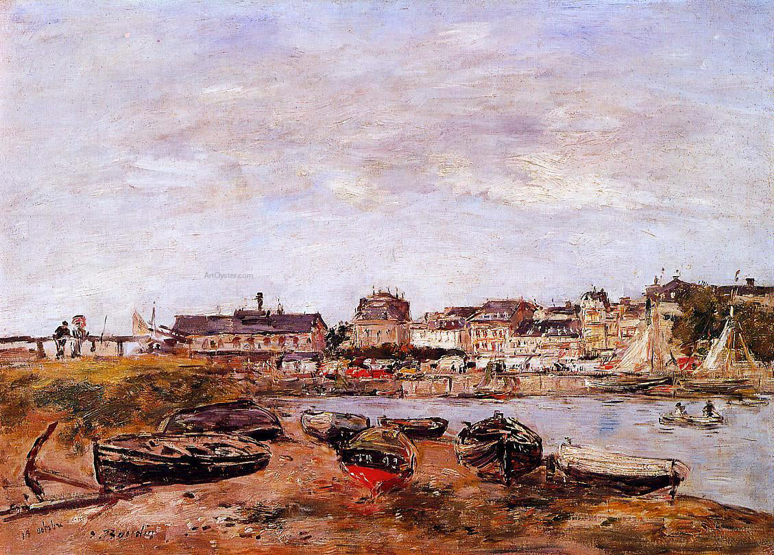 Eugene-Louis Boudin Trouville, the View from Deauville on Market Day - Hand Painted Oil Painting