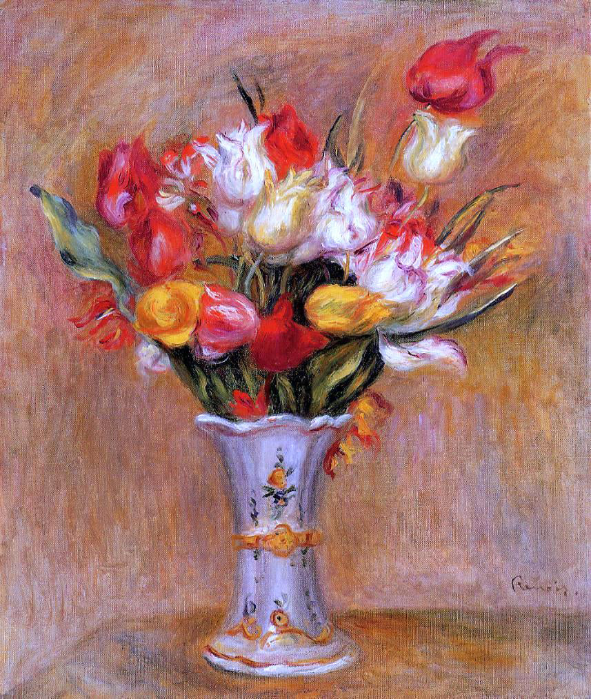Pierre Auguste Renoir Tulips - Hand Painted Oil Painting