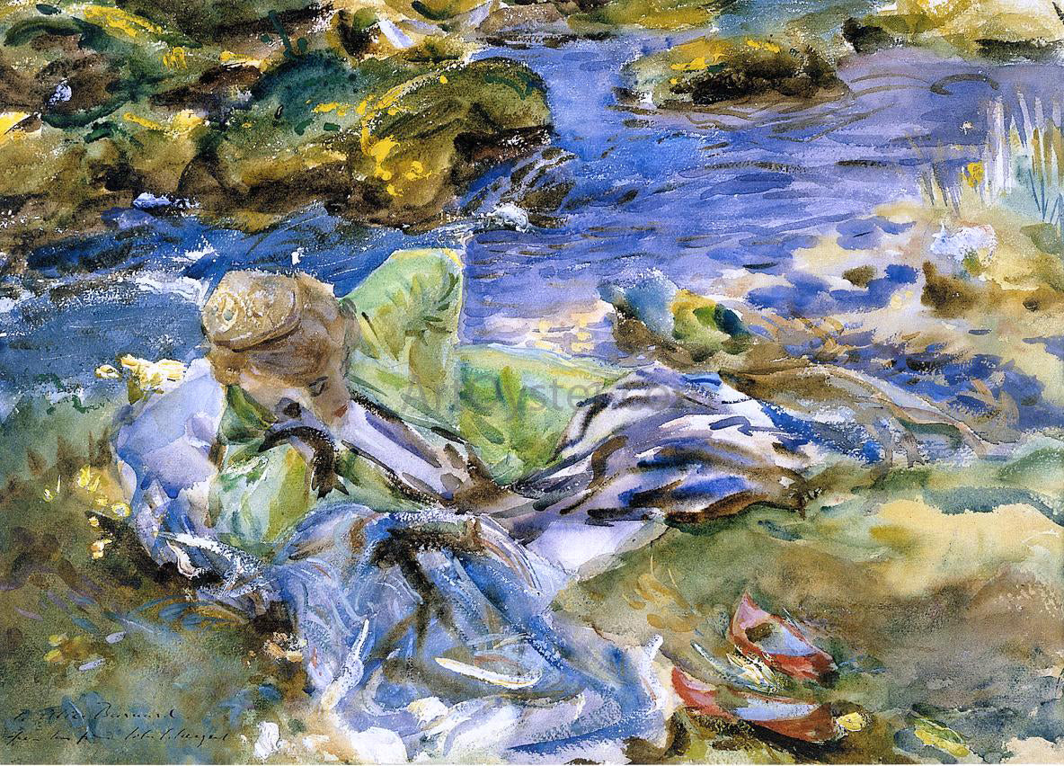 John Singer Sargent Turkish Woman by a Stream - Hand Painted Oil Painting