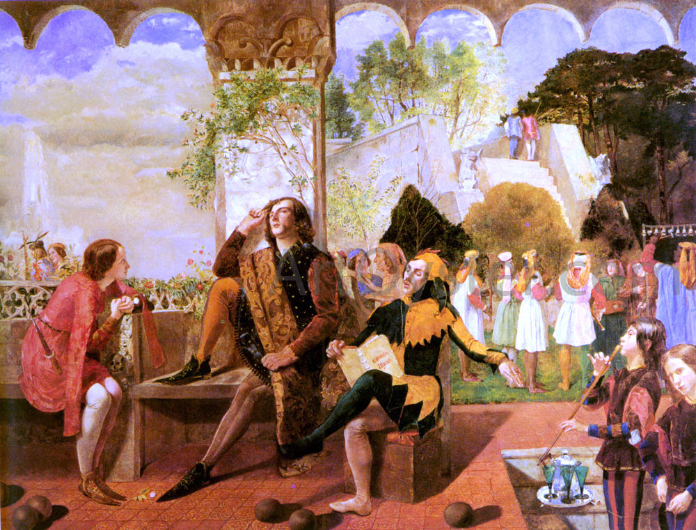  Walter Howell Deverell Twelfth Night, Act II, Scene IV - Hand Painted Oil Painting