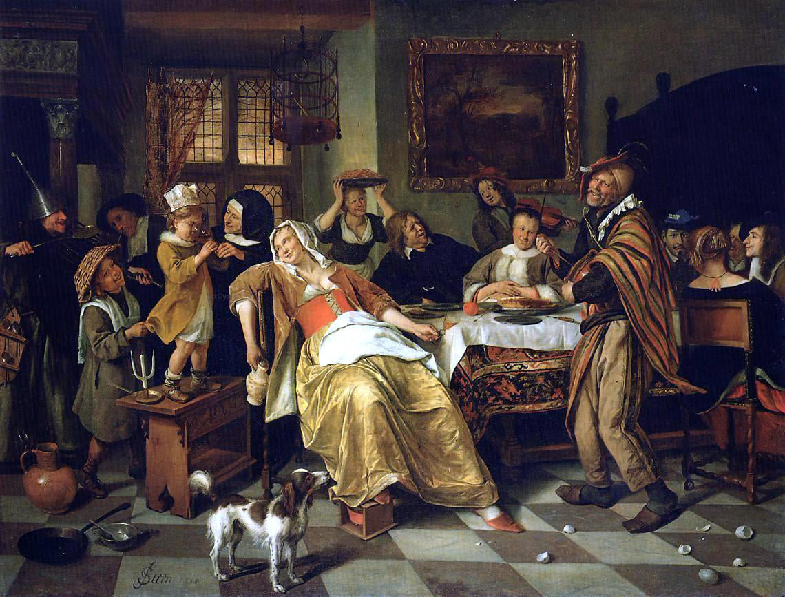 Jan Steen Twelfth Night - Hand Painted Oil Painting