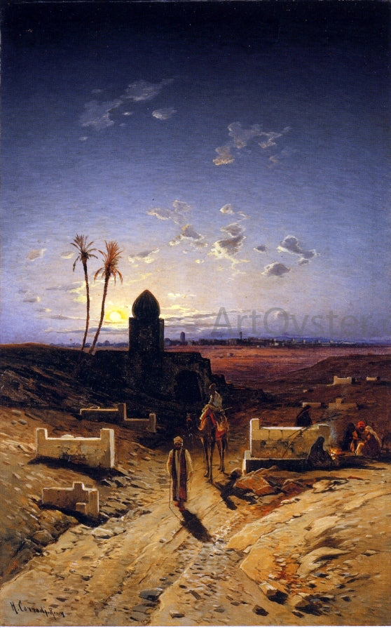 Hermann Solomon Corrodi Twilight in the Desert - Hand Painted Oil Painting