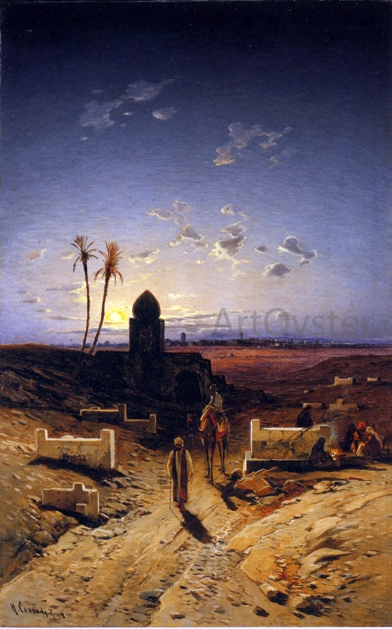 Hermann Solomon Corrodi Twilight in the Desert - Hand Painted Oil Painting