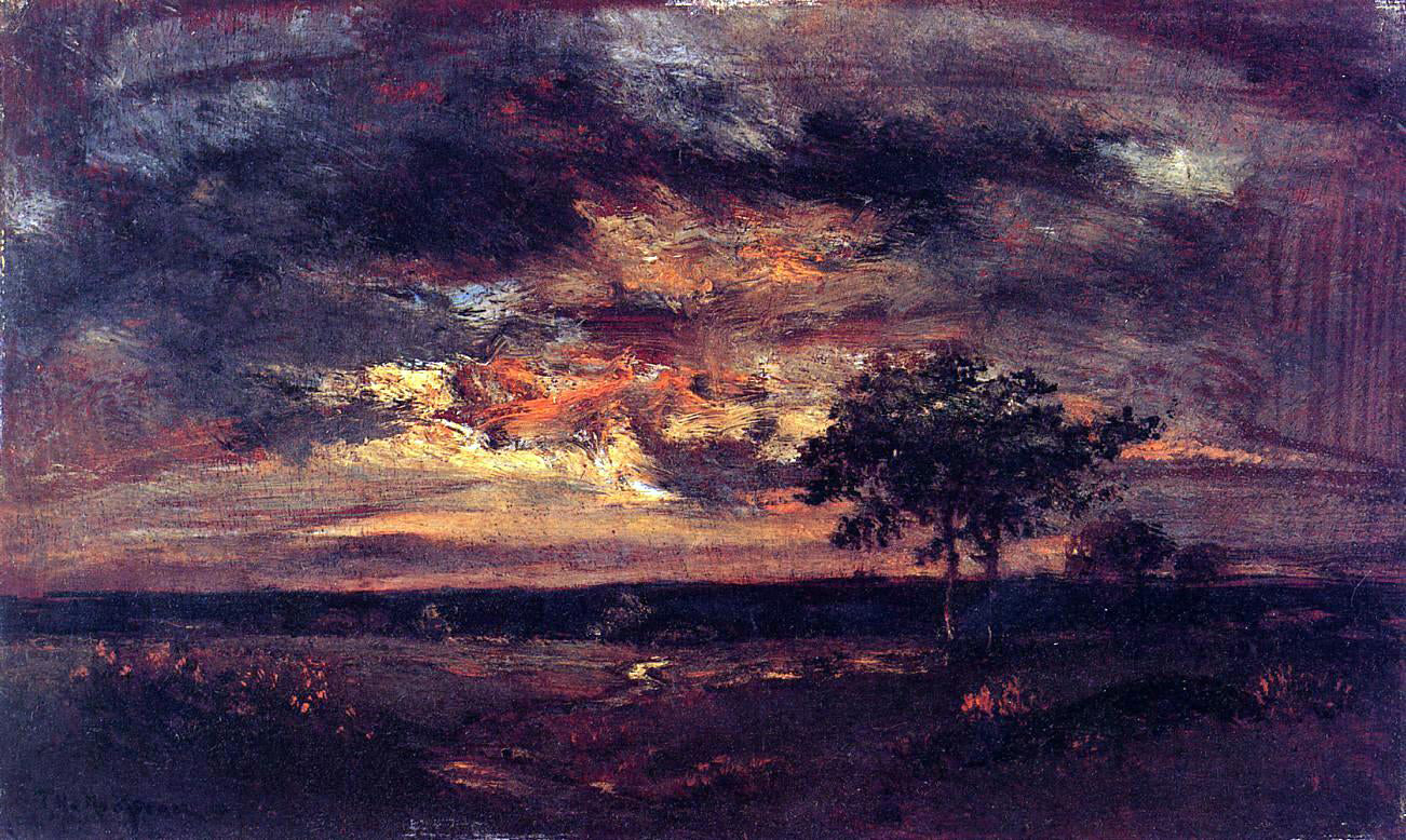 Theodore Rousseau Twilight Landscape - Hand Painted Oil Painting