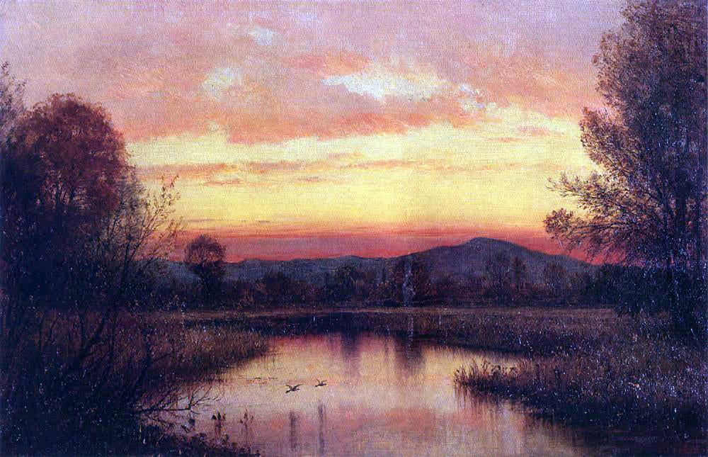 Thomas Worthington Whittredge Twilight on the Marsh - Hand Painted Oil Painting