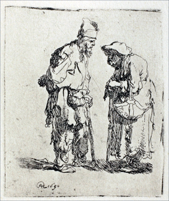 Rembrandt Van Rijn Two Beggars, a Man and Woman - Hand Painted Oil Painting