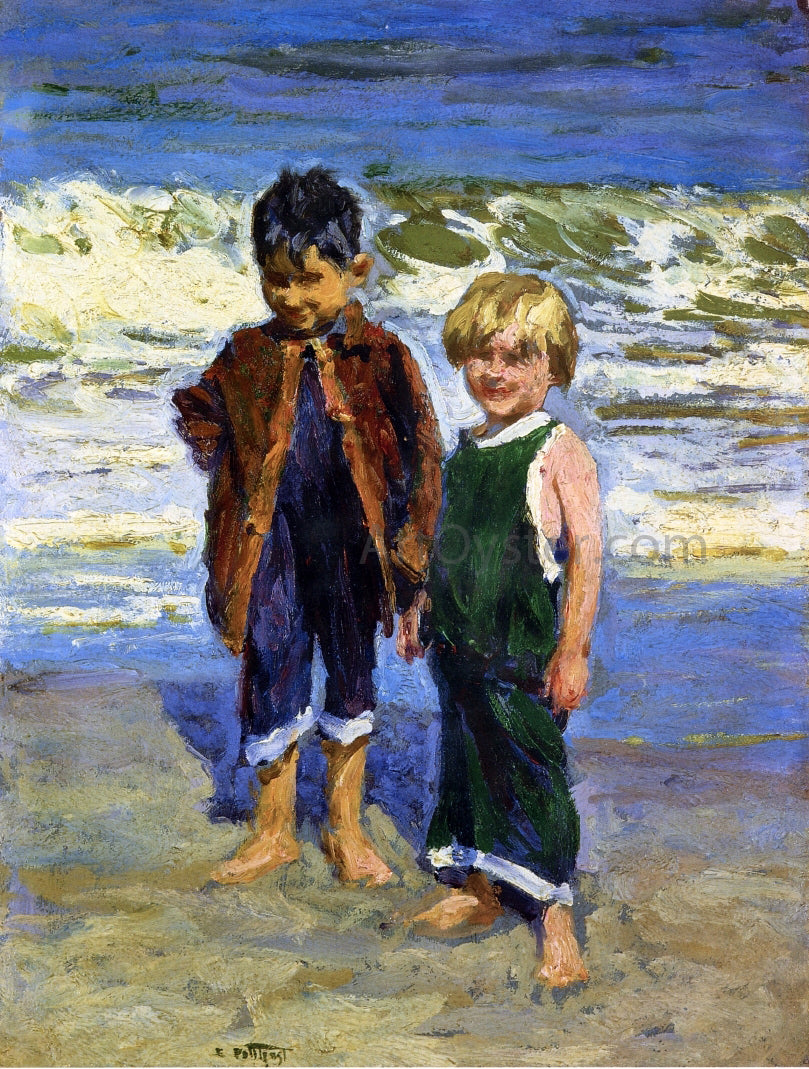Edward Potthast Two Boys - Hand Painted Oil Painting