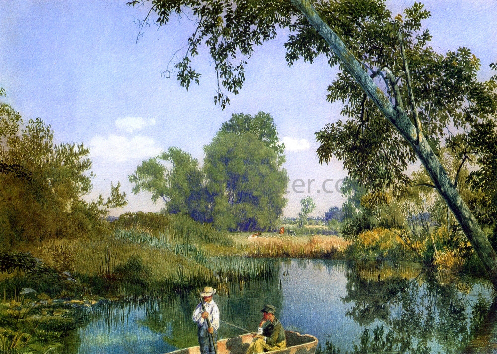 John William Hill Two Boys in a Rowboat - Hand Painted Oil Painting