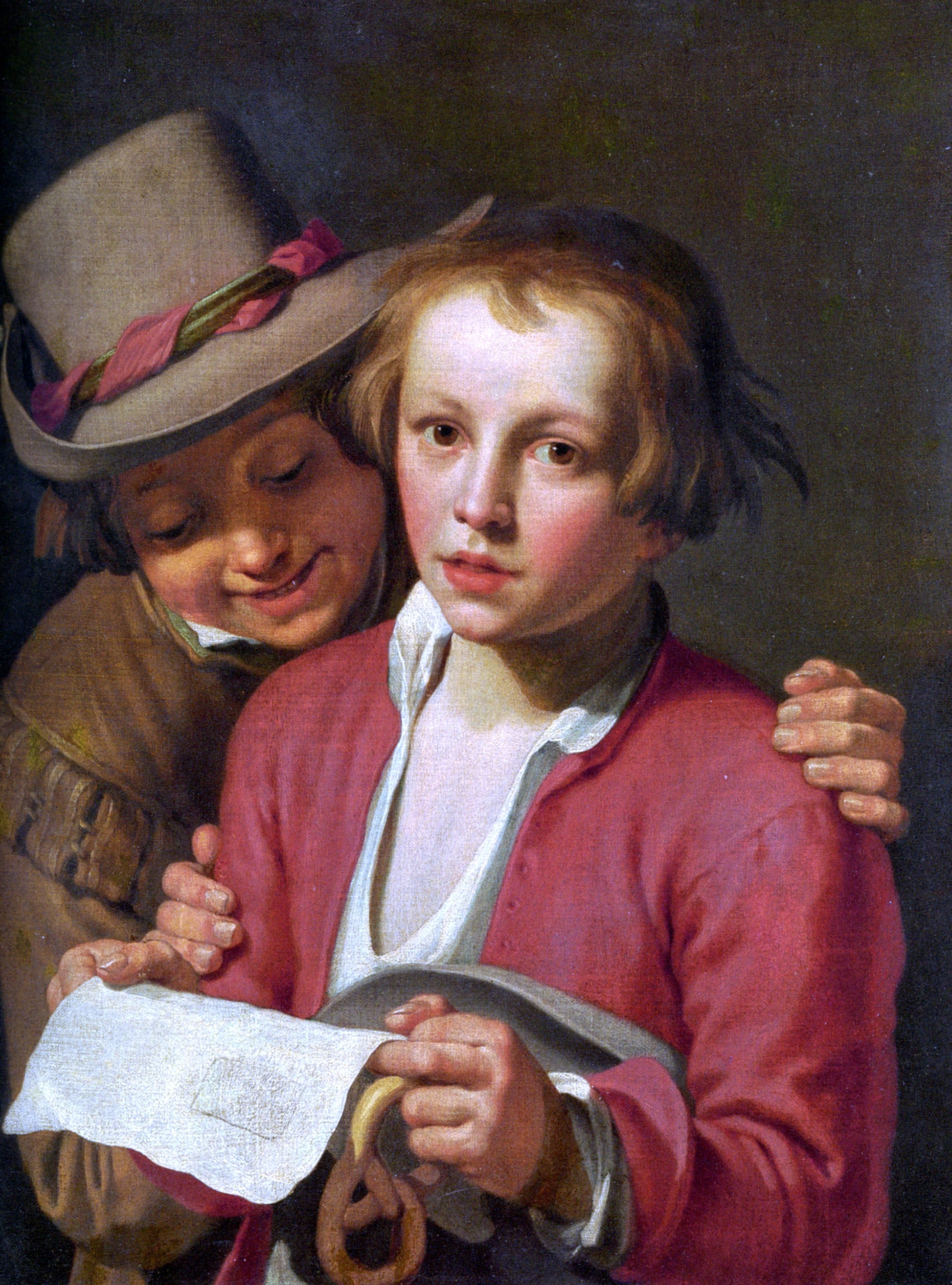  Abraham Bloemaert Two Boys Singing from Sheet of Paper - Hand Painted Oil Painting