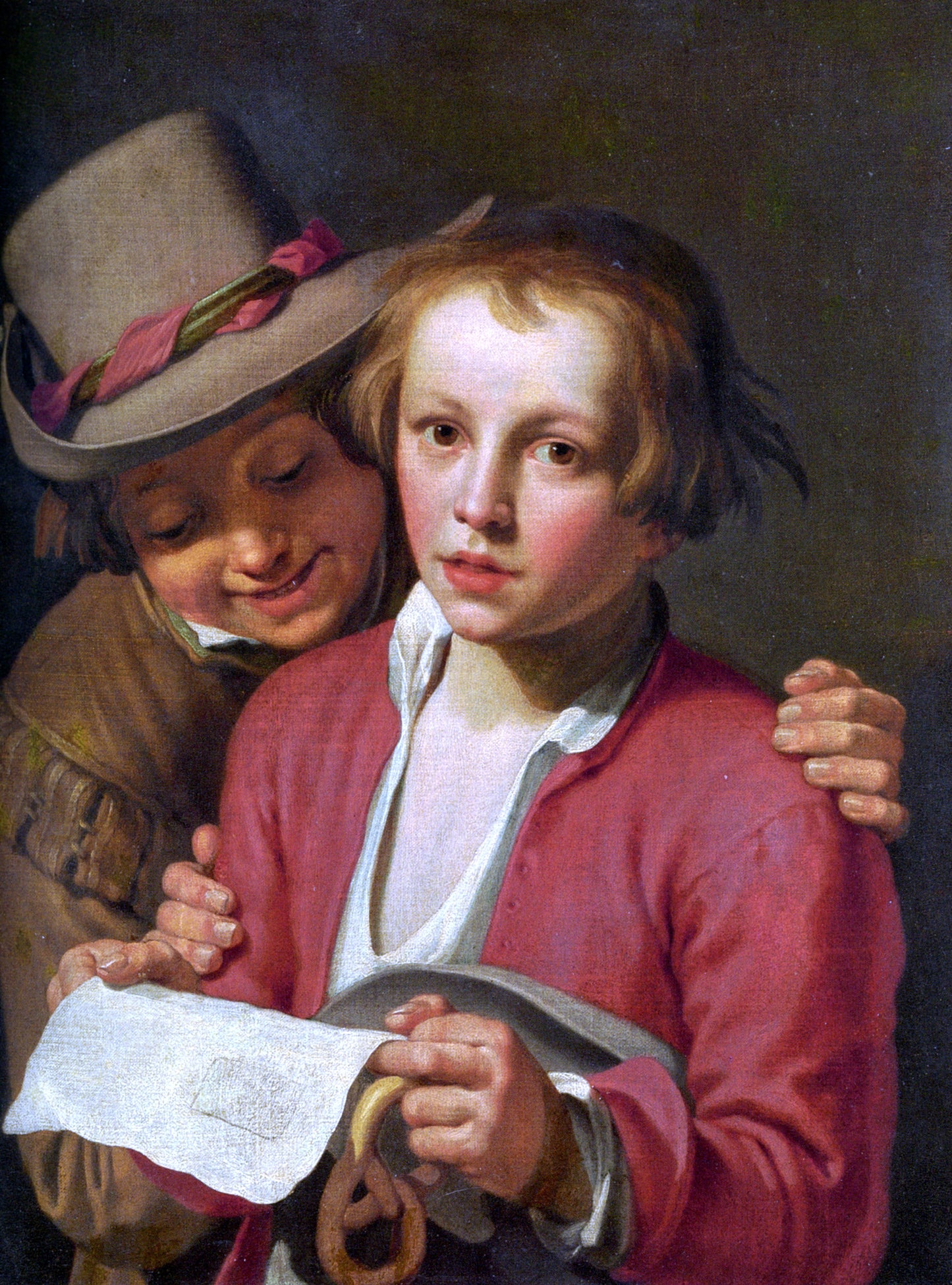 Abraham Bloemaert Two Boys Singing from Sheet of Paper - Hand Painted Oil Painting
