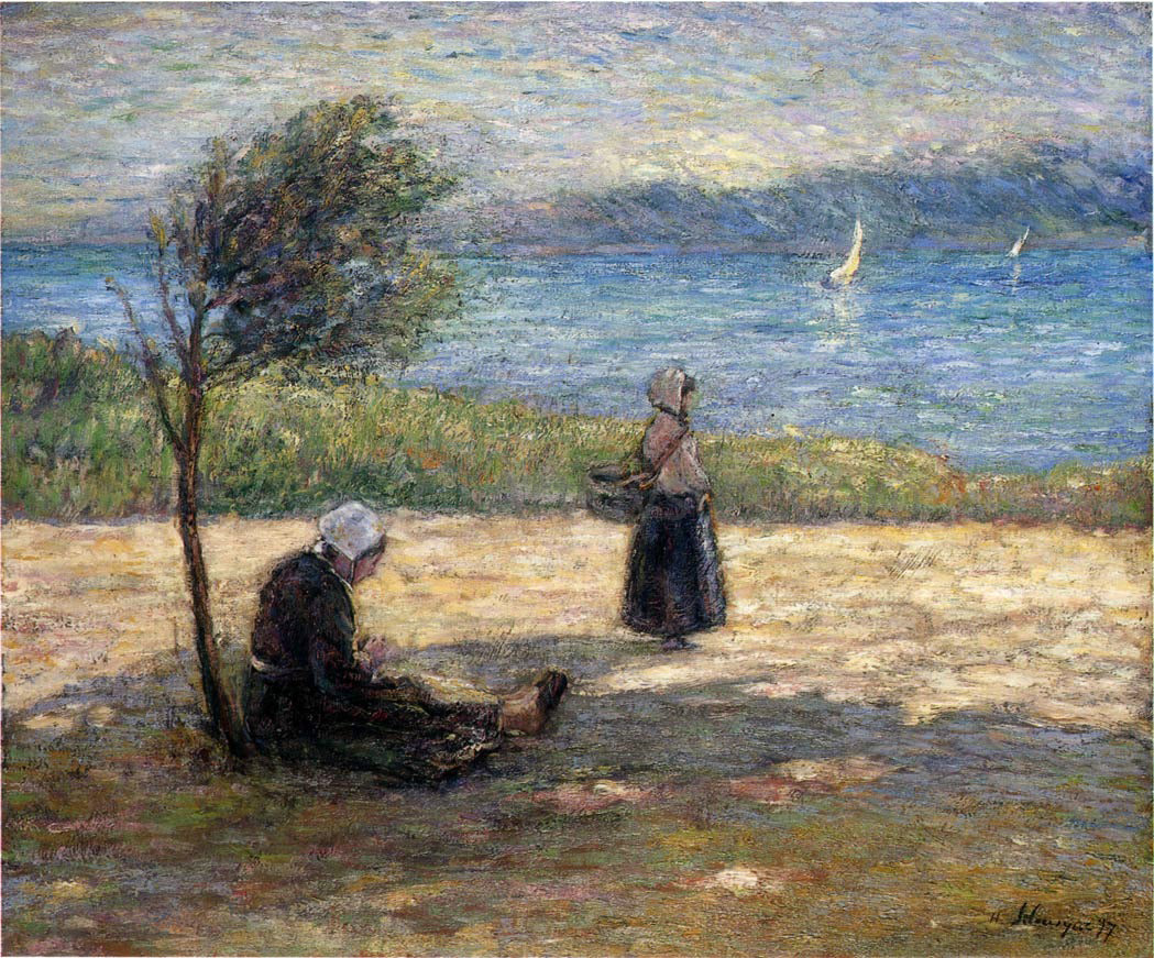 Henri Lebasque Two Britons by the Sea - Hand Painted Oil Painting