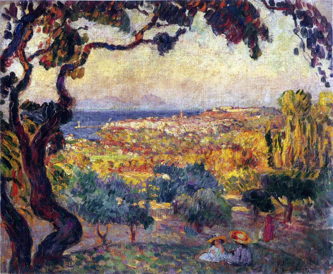 Henri Lebasque Two Children by the Bay at St Tropez - Hand Painted Oil Painting