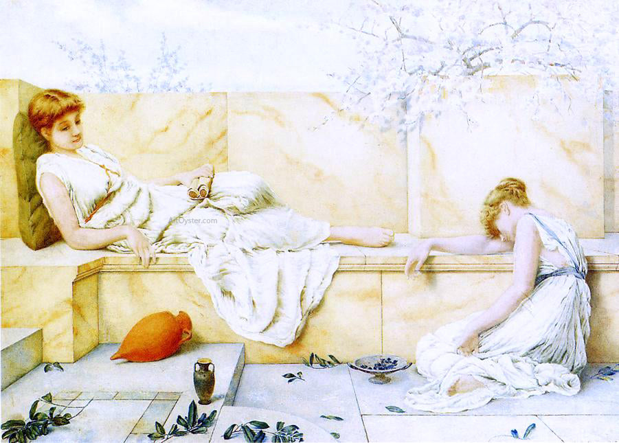 Henry Ryland Two Classical Figures Reclining - Hand Painted Oil Painting