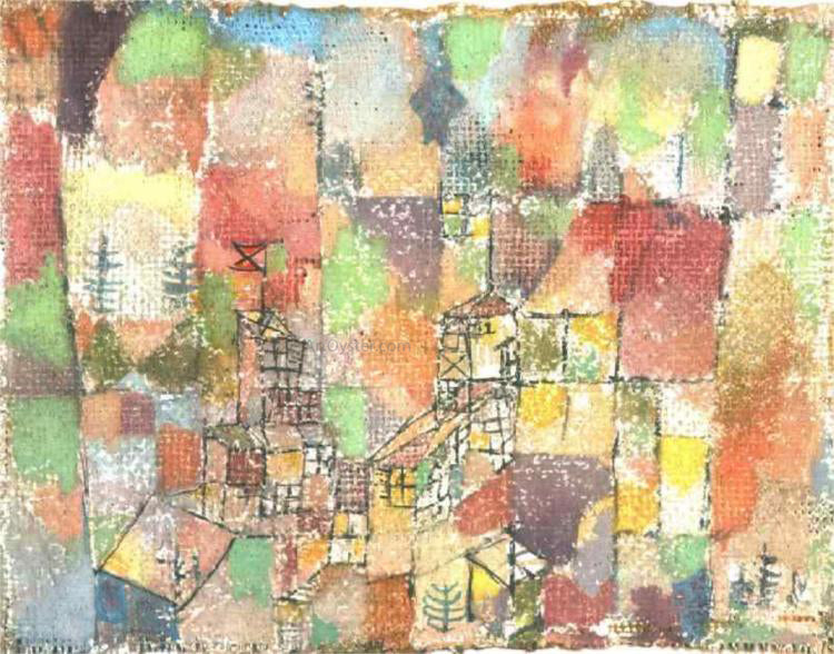 Paul Klee Two Country Houses - Hand Painted Oil Painting