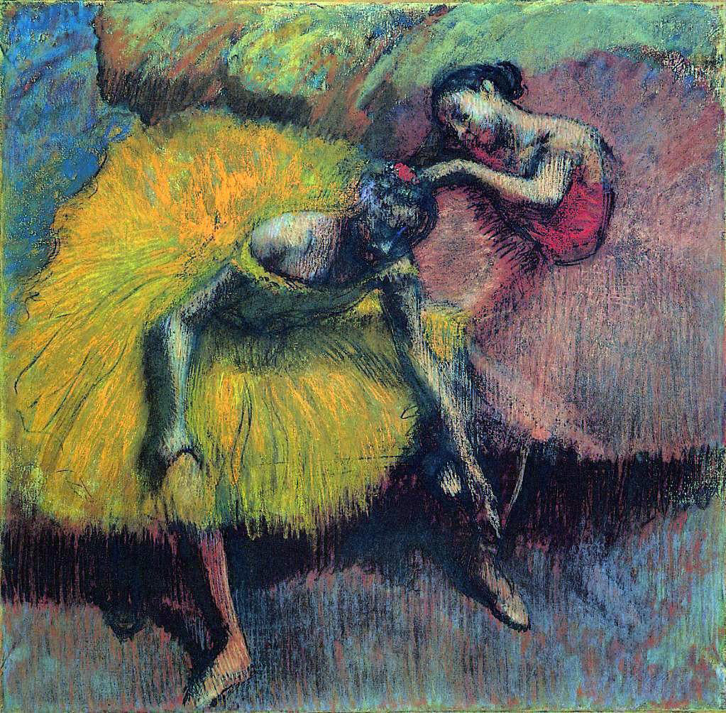 Edgar Degas Two Dancers in Yellow and Pink - Hand Painted Oil Painting