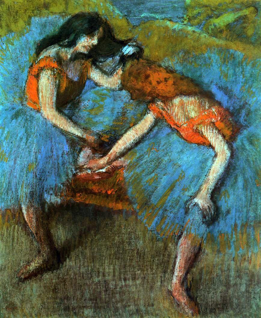 Edgar Degas Two Dancers with Yellow Corsages - Hand Painted Oil Painting