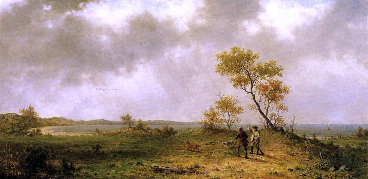 Martin Johnson Heade Two Hunters in a Landscape - Hand Painted Oil Painting