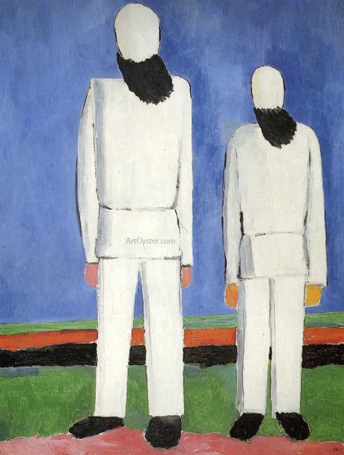 Kazimir Malevich Two Male Figures - Hand Painted Oil Painting