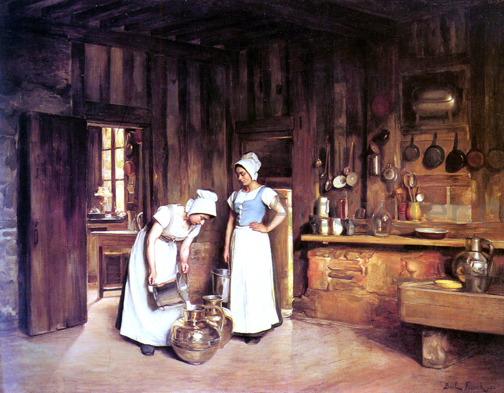 Franck Antoine Bail Two Milkmaids - Hand Painted Oil Painting