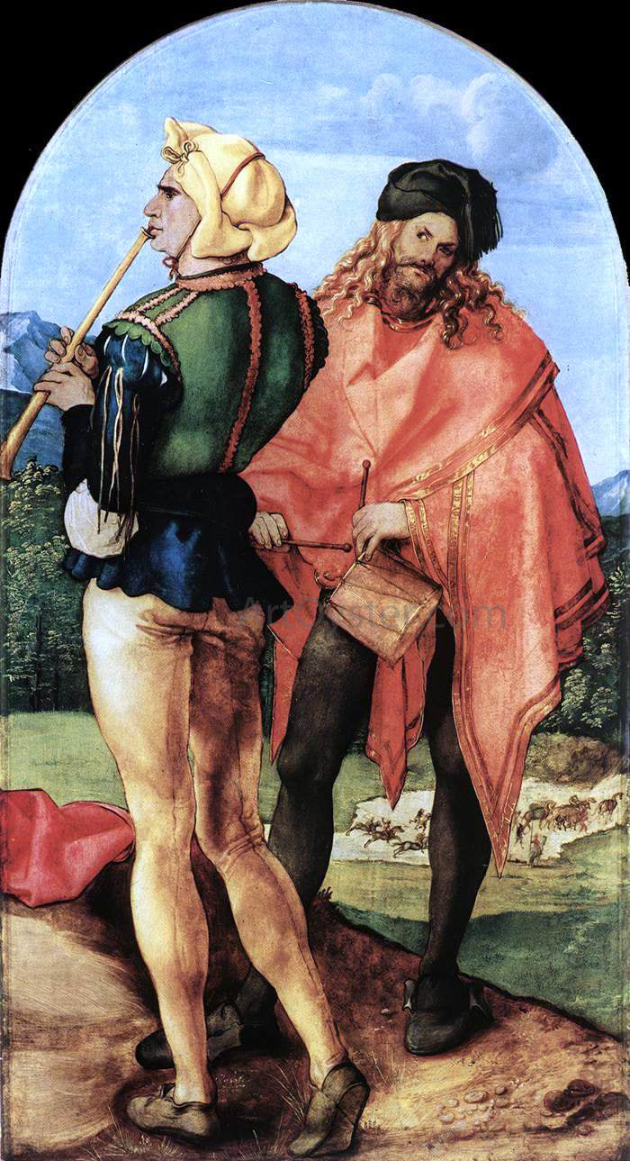 Albrecht Durer Two Musicians - Hand Painted Oil Painting