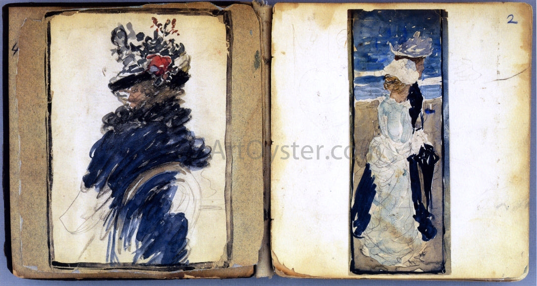 Maurice Prendergast Two Pages from "The Boston Water-Color Sketchbook" - Hand Painted Oil Painting