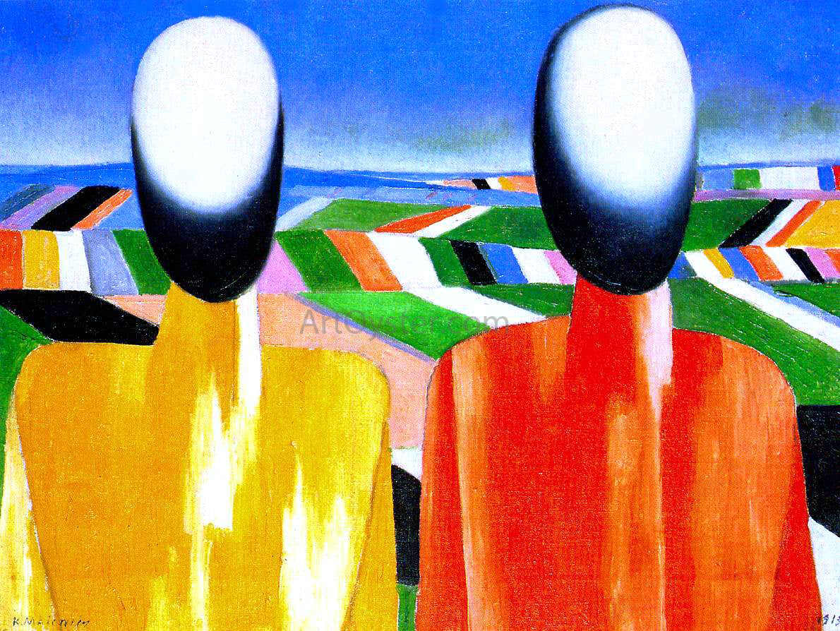 Kasimir Malevich Two Peasants - Hand Painted Oil Painting