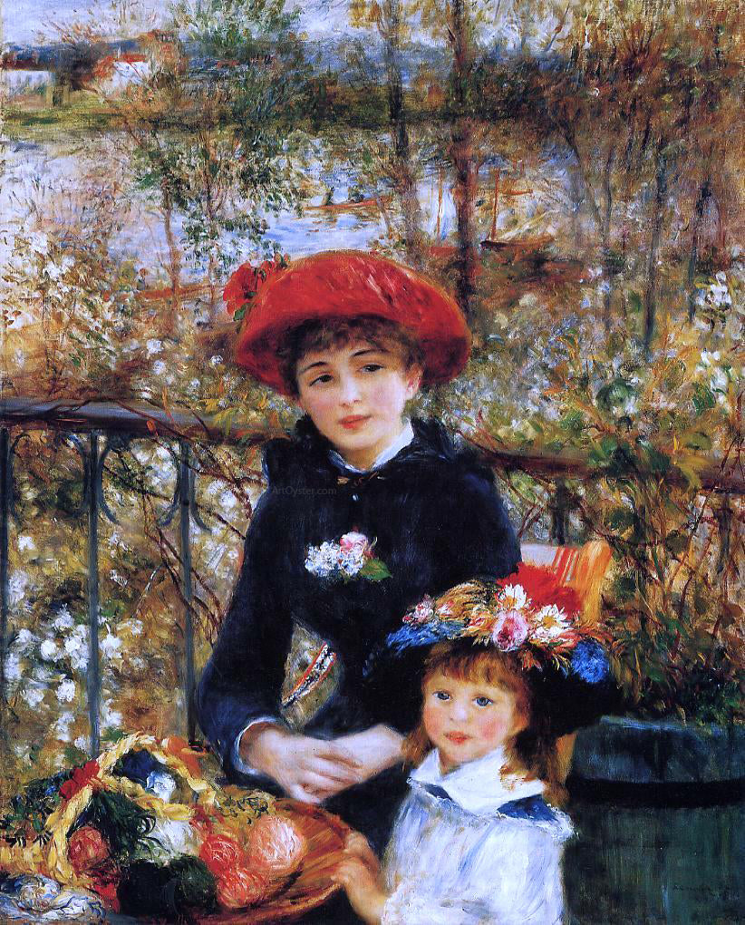  Pierre Auguste Renoir At the Terrace (also known as Two Sisters) - Hand Painted Oil Painting