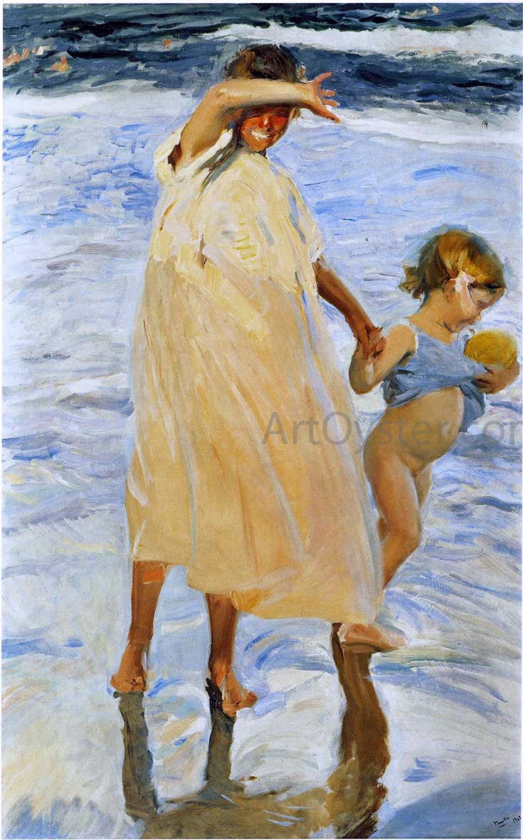 Joaquin Sorolla Y Bastida Two Sisters - Hand Painted Oil Painting