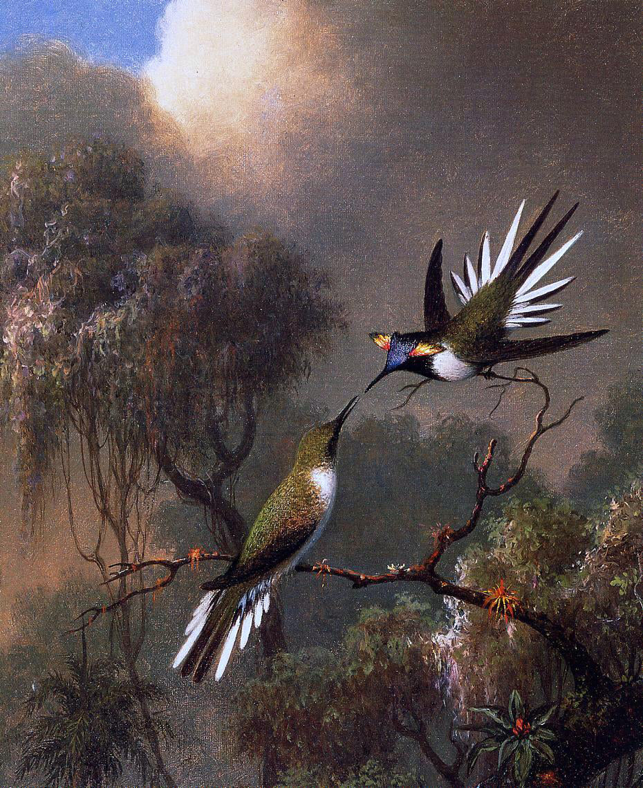 Martin Johnson Heade Two Sun Gems on a Branch - Hand Painted Oil Painting
