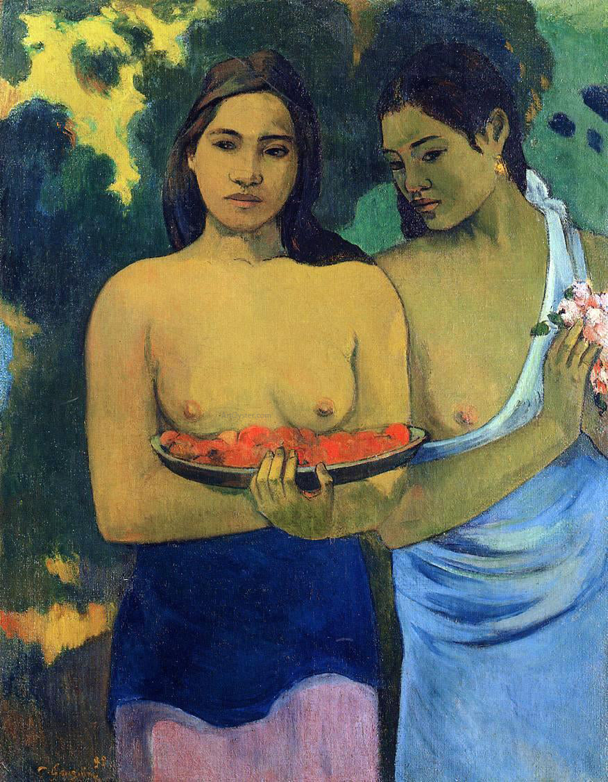 Paul Gauguin Two Tahitian Women - Hand Painted Oil Painting
