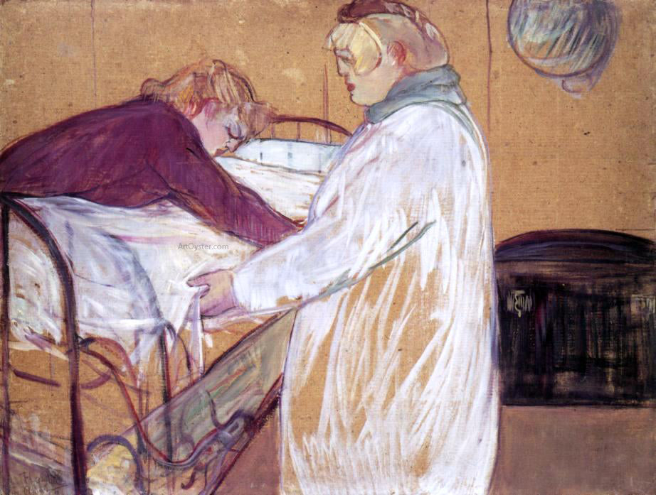 Henri De Toulouse-Lautrec Two Women Making the Bed (also known as Deux femmes en faisant leur lit) - Hand Painted Oil Painting