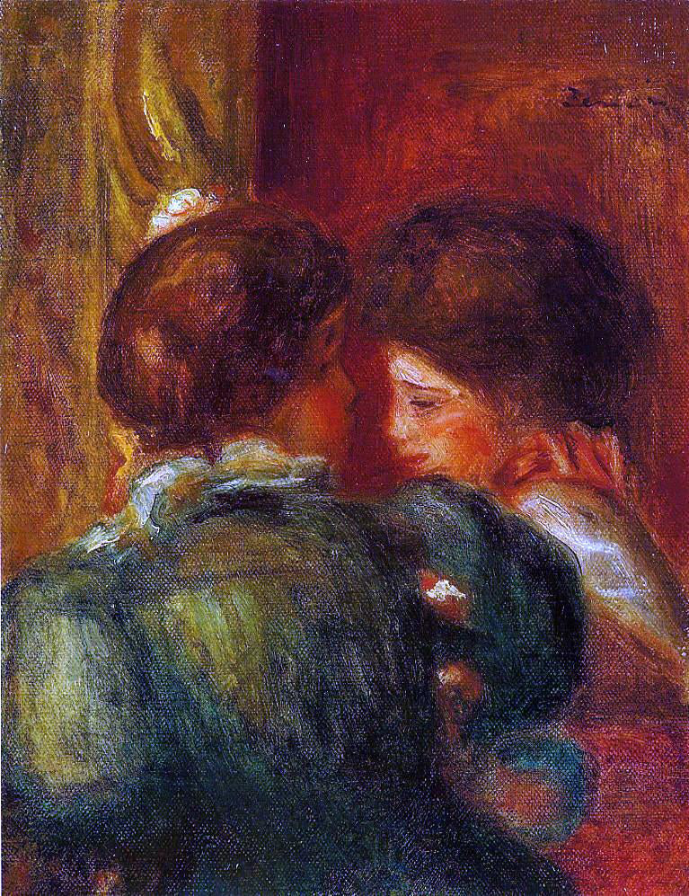Pierre Auguste Renoir Two Women's Heads (also known as The Loge) - Hand Painted Oil Painting